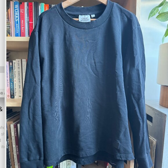 CHEAP MONDAY SWEATSHIRT (BLACK, MEN'S LARGE) - Picture 1 of 3